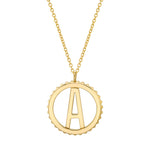 MICHAEL M Necklaces 14K Yellow Gold / A Tetra Initial Medallion P366YG