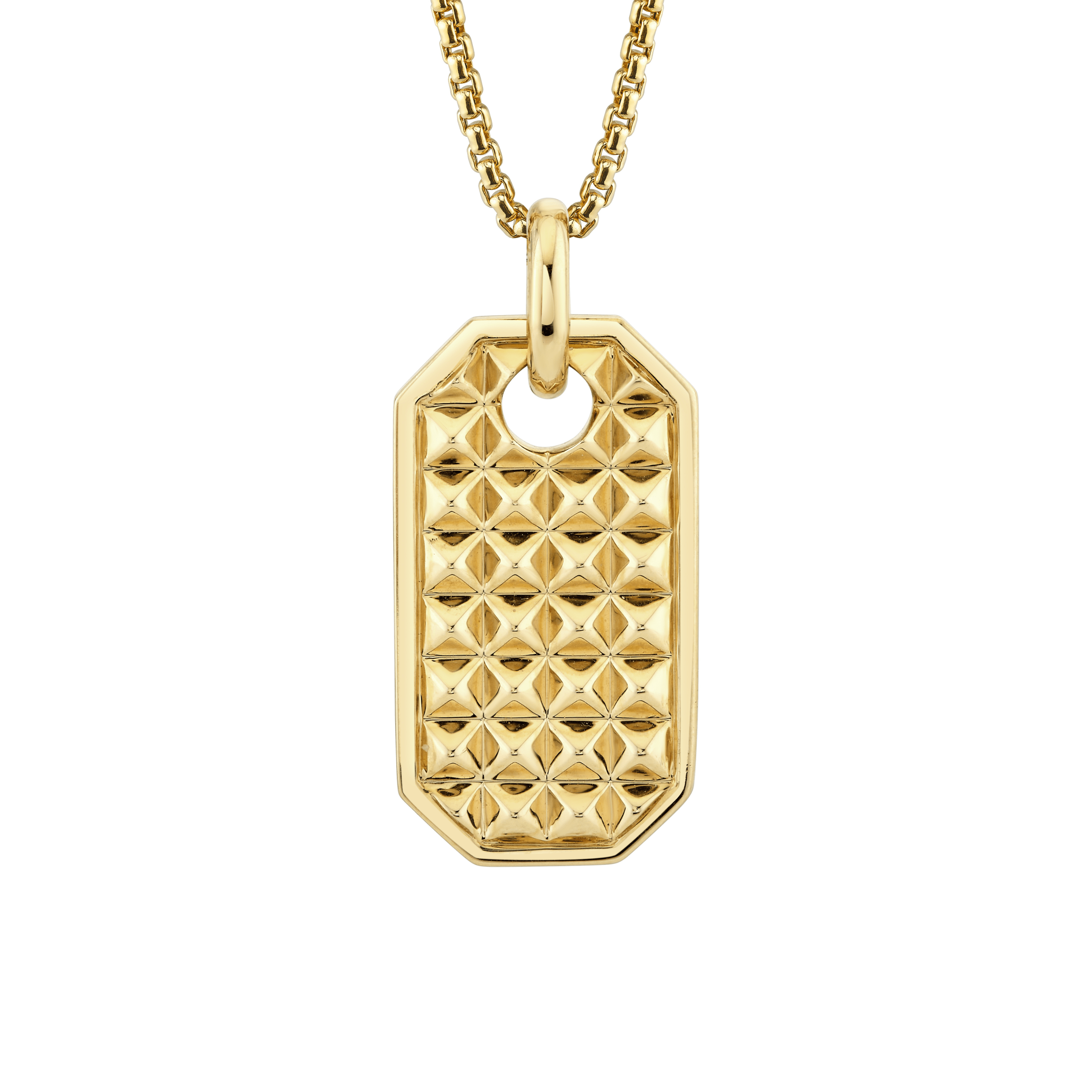 MICHAEL M Necklaces 14K Yellow Gold Men's Tetra Dog Tag