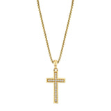 MICHAEL M Necklaces 14K Yellow Gold Men's Tetra Pave Cross MP240