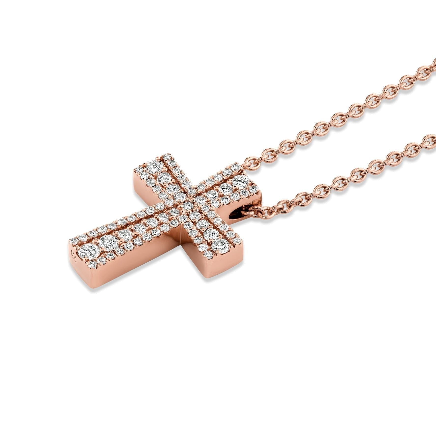 MICHAEL M Necklaces Europa Pave Cross Pendant