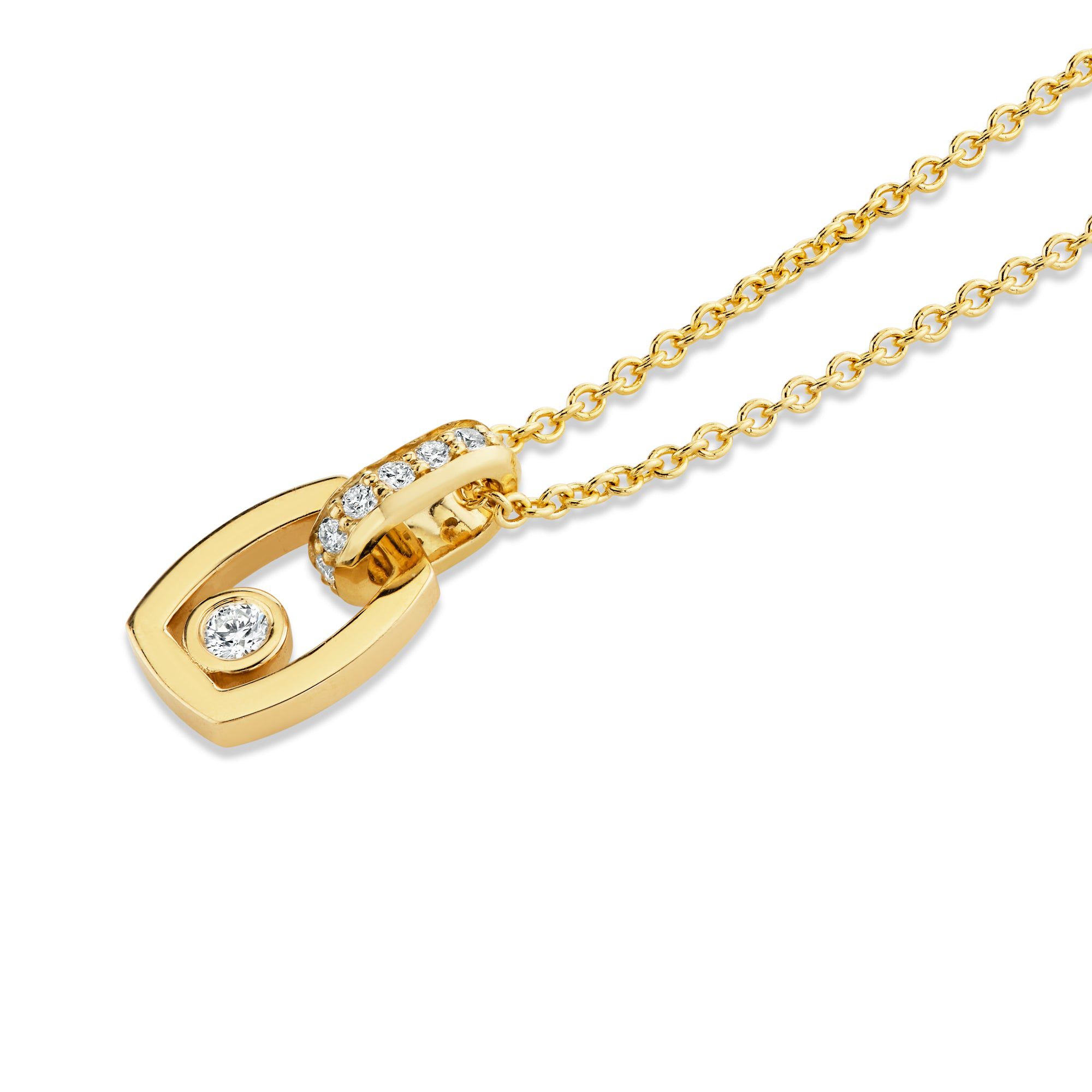 MICHAEL M Necklaces Link Pendant with Bezel Set Diamond