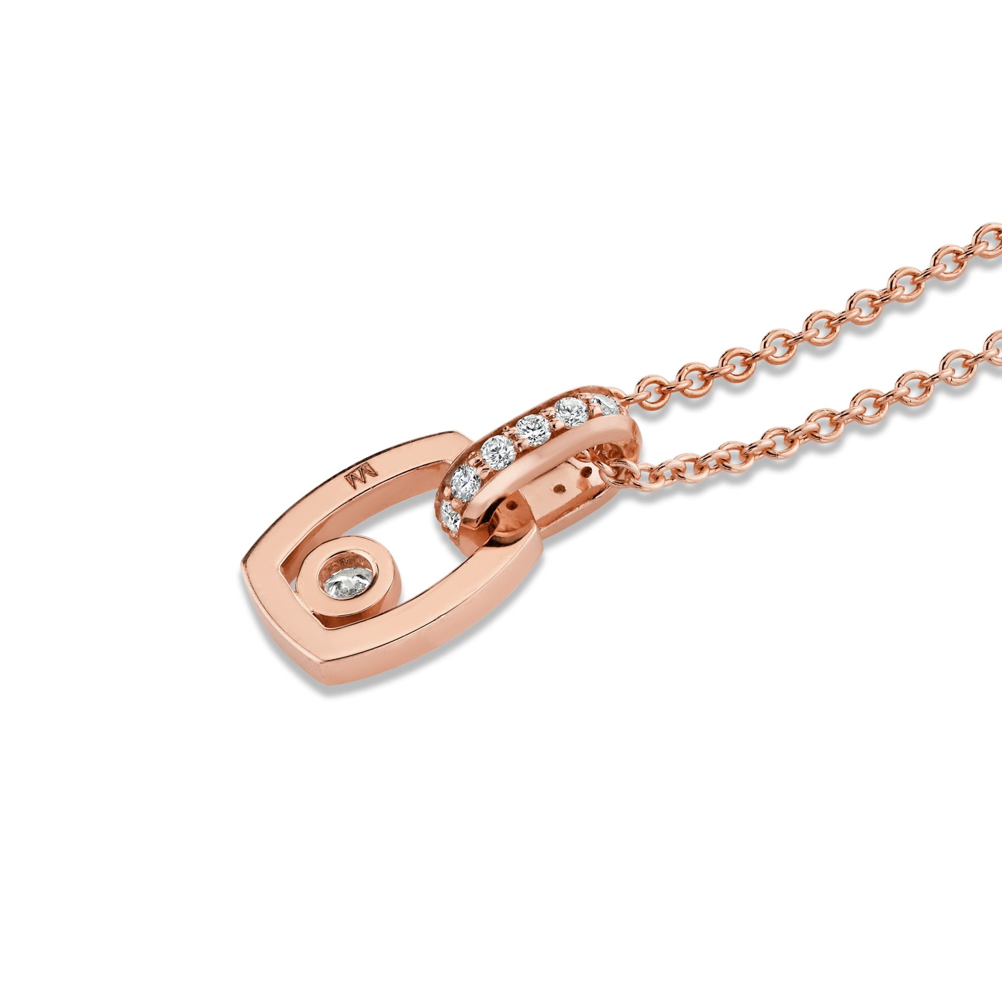 MICHAEL M Necklaces Link Pendant with Bezel Set Diamond