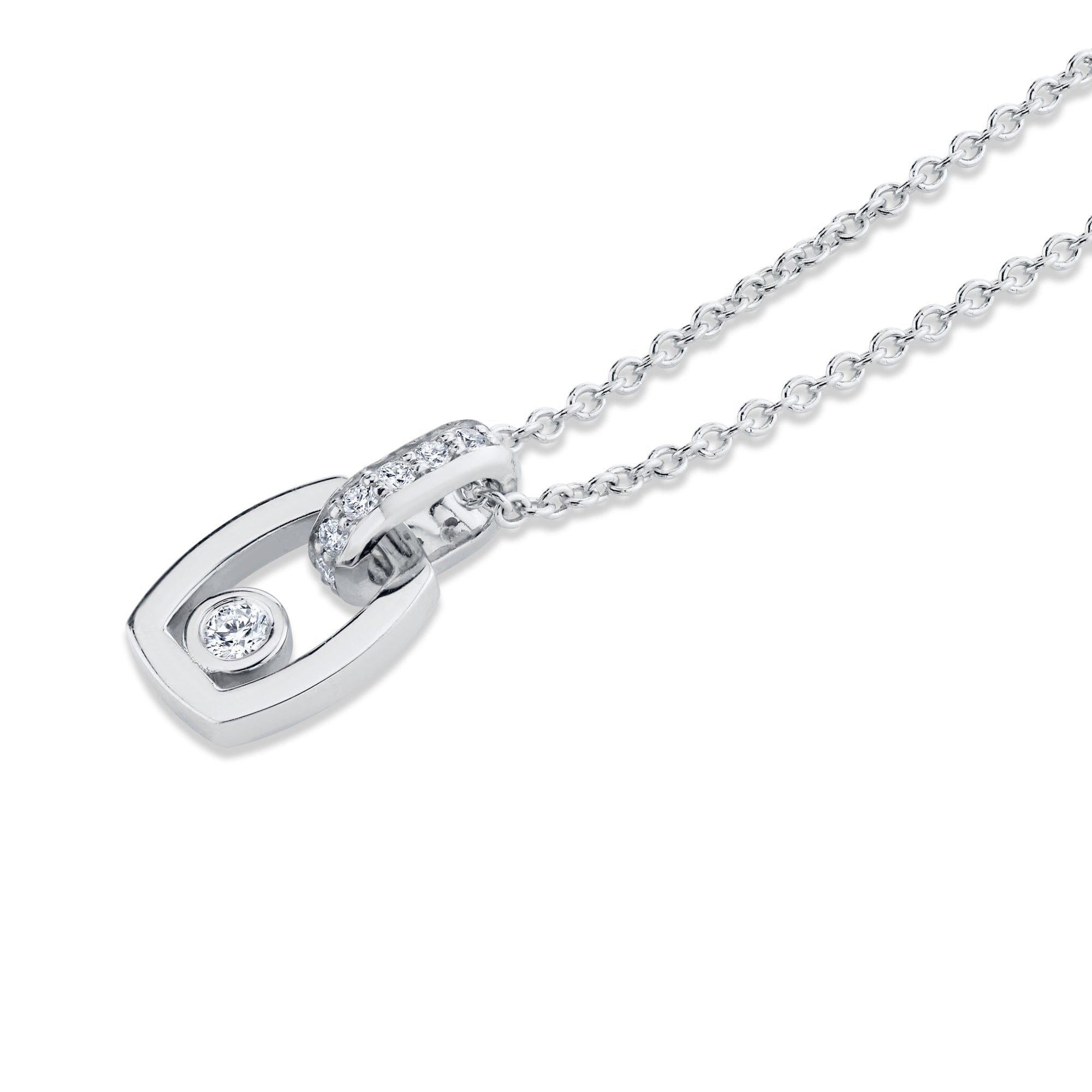 MICHAEL M Necklaces Link Pendant with Bezel Set Diamond