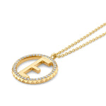 MICHAEL M Necklaces Tetra Pavé Initial Medallion