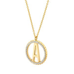 MICHAEL M Necklaces Tetra Pavé Initial Medallion