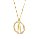 MICHAEL M Necklaces Tetra Pavé Initial Medallion