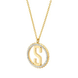 MICHAEL M Necklaces Tetra Pavé Initial Medallion