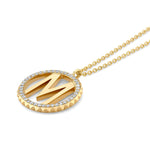 MICHAEL M Necklaces Tetra Pavé Initial Medallion