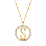 MICHAEL M Necklaces Tetra Pavé Initial Medallion