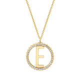 MICHAEL M Necklaces Tetra Pavé Initial Medallion