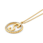 MICHAEL M Necklaces Tetra Pavé Initial Medallion