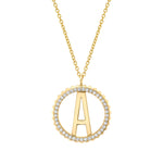 MICHAEL M Necklaces Tetra Pavé Initial Medallion