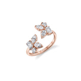 MICHAEL M Rings 18K Rose Gold / 4 Montage Cluster Bypass Ring F412