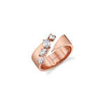 MICHAEL M Rings 18K Rose Gold / 4 Montage Diamond Split Band B550