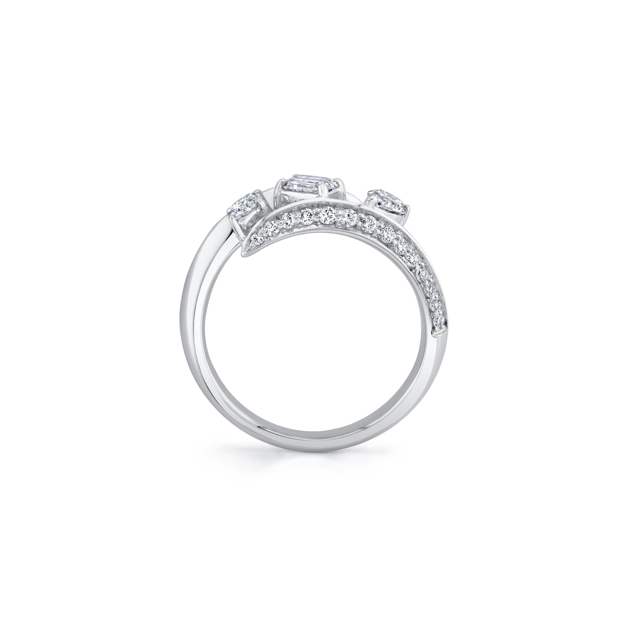 MICHAEL M Rings Montage Pave Knife Edge Bypass Ring