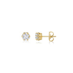 MICHAEL M Earrings Hex Hidden Halo Solitaire Studs