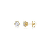 MICHAEL M Earrings Hex Hidden Halo Solitaire Studs
