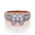MICHAEL M Engagement Rings 18K Rose Gold Princess R401-2 R401-2RG