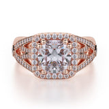 MICHAEL M Engagement Rings 18K Rose Gold Princess R657-2 R657-2RG
