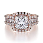 MICHAEL M Engagement Rings 18K Rose Gold Princess R663-2 R663-2RG