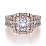 MICHAEL M Engagement Rings 18K Rose Gold Princess R663-2 R663-2RG
