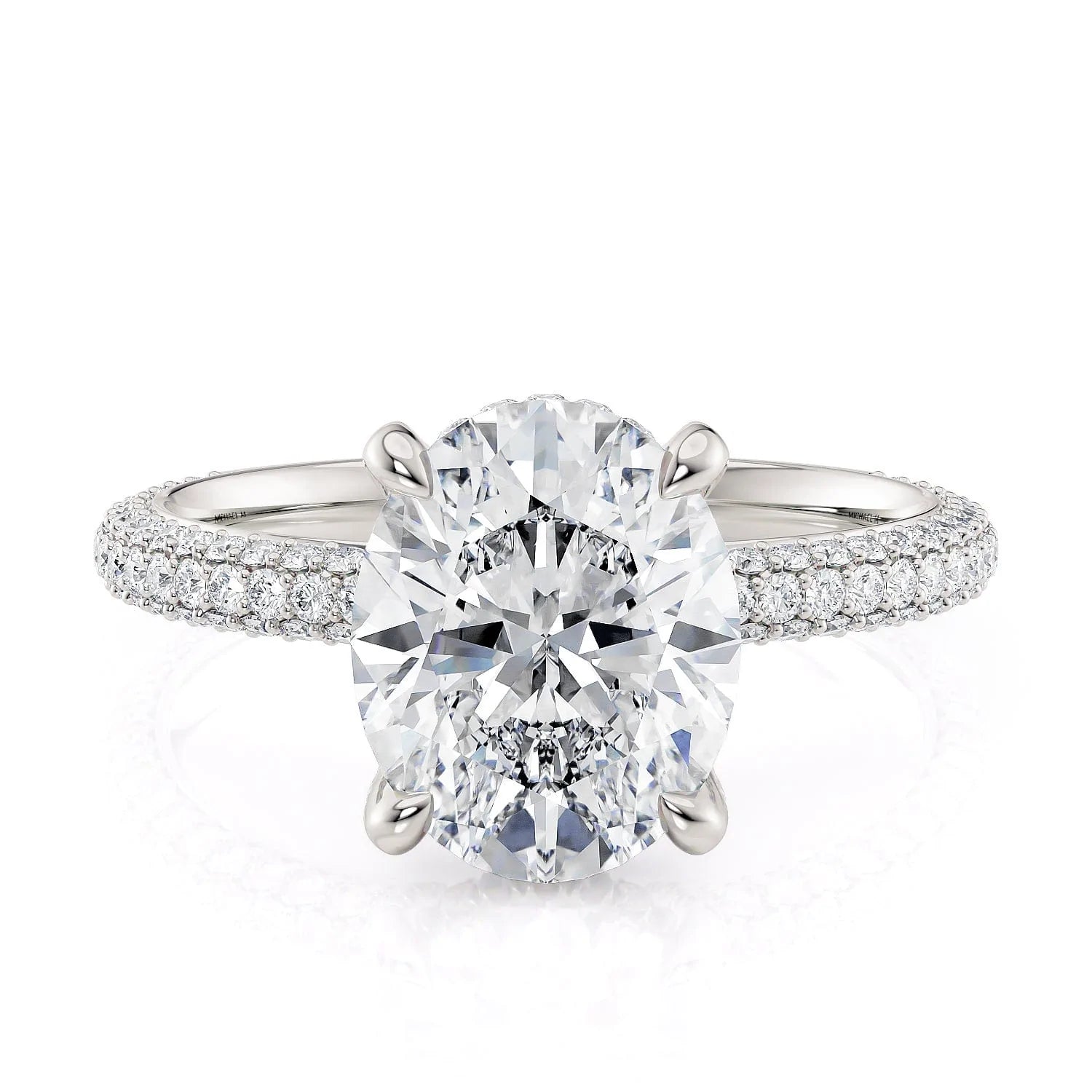 MICHAEL M Engagement Rings 18K White Gold Crown R796-3 R796-3