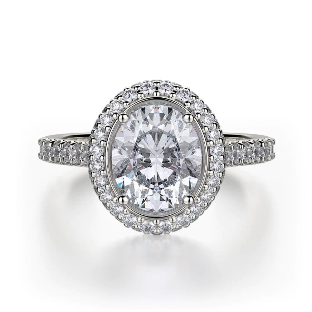 MICHAEL M Engagement Rings 18K White Gold Defined R737-2OV R737-2OVWG