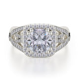 MICHAEL M Engagement Rings 18K White Gold Princess R657-2 R657-2WG