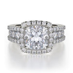 MICHAEL M Engagement Rings 18K White Gold Princess R663-2 R663-2WG