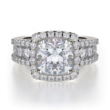 MICHAEL M Engagement Rings 18K White Gold Princess R663-2 R663-2WG