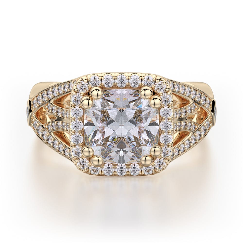 MICHAEL M Engagement Rings 18K Yellow Gold Princess R657-2 R657-2YG