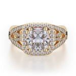 MICHAEL M Engagement Rings 18K Yellow Gold Princess R657-2 R657-2YG