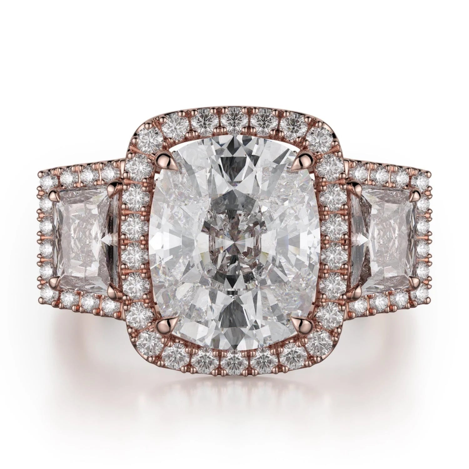 MICHAEL M Engagement Rings Rose Gold Trinity R775-3
