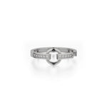 MICHAEL M Fashion Rings 14K White Gold / 4 Enso Diamond Buckle Ring F316-WG4