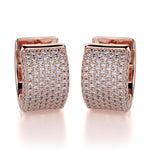 MICHAEL M High Jewelry 18K Rose Gold Huggie Diamond Hoop Earrings MOB10RG