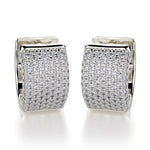 MICHAEL M High Jewelry 18K White Gold Huggie Diamond Hoop Earrings MOB107WG
