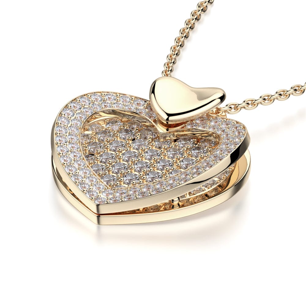 MICHAEL M High Jewelry Diamond Filled Heart Pendant Necklace