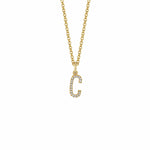 MICHAEL M Necklaces 14K Yellow Gold / C Diamond Initial Pendant P141-YG-C