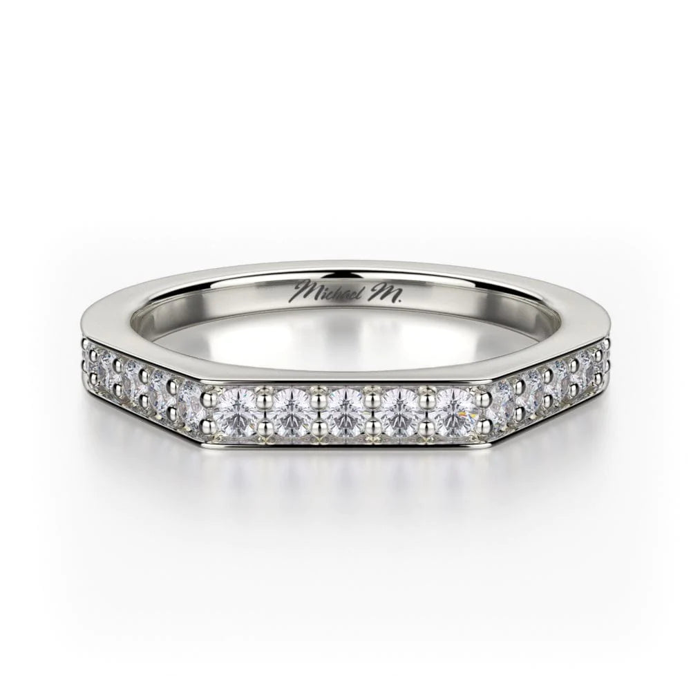 MICHAEL M Wedding Bands 18K White Gold Wedding band R697B R697BWG