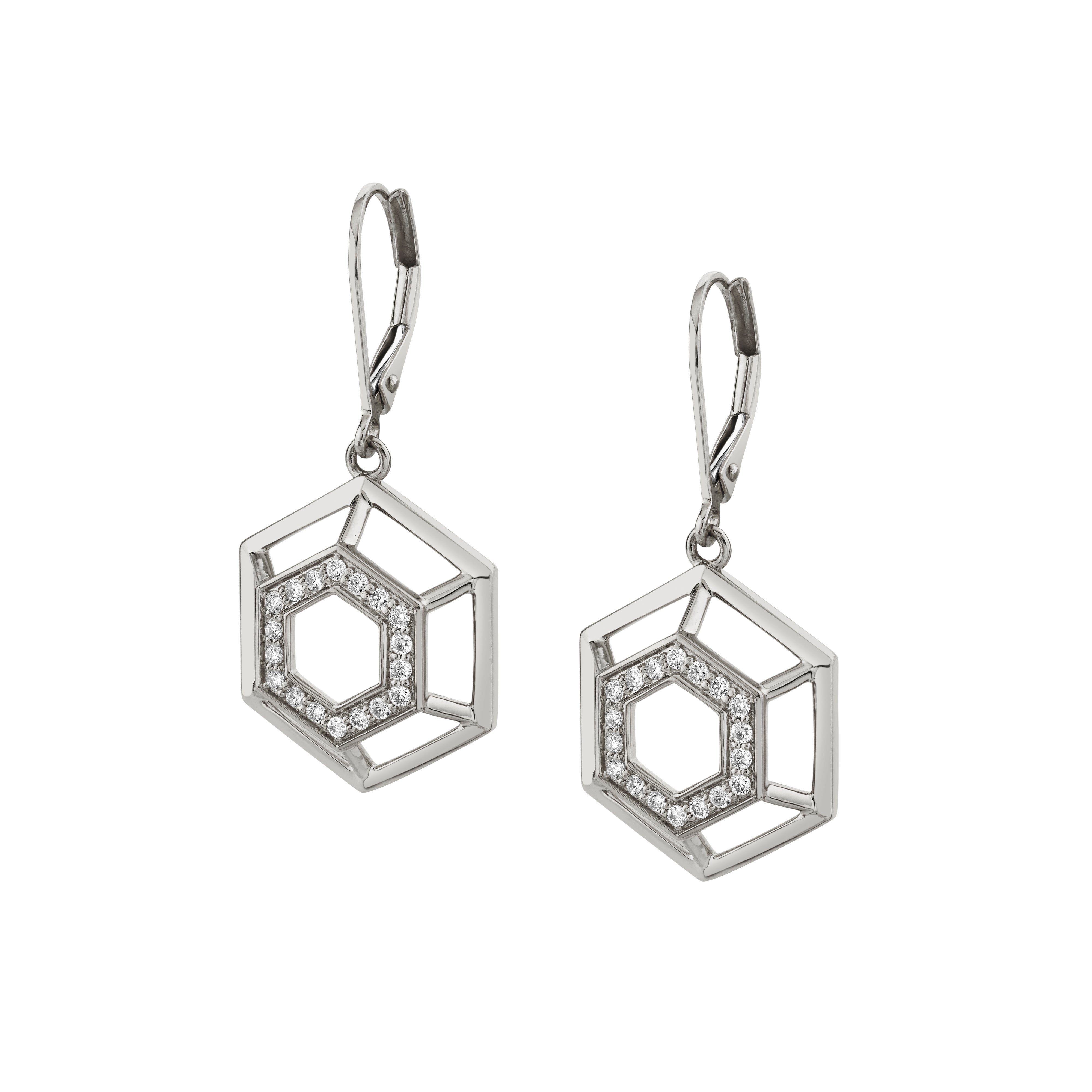 Hex Truss Dangle Earrings
