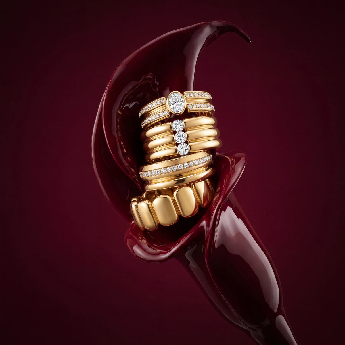 MICHAEL M stacked gold rings
