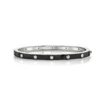 MICHAEL M Bracelet 14k White Gold / Black / Small Chroma Extruded Bezel Bangle BR485BK-S