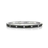MICHAEL M Bracelet 14k White Gold / Black / Small Chroma Extruded Bezel Bangle BR485BK-S
