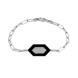 MICHAEL M Bracelet 14k White Gold / Black / Small Chroma Pavé Hexagon Bracelet BR492BK-S