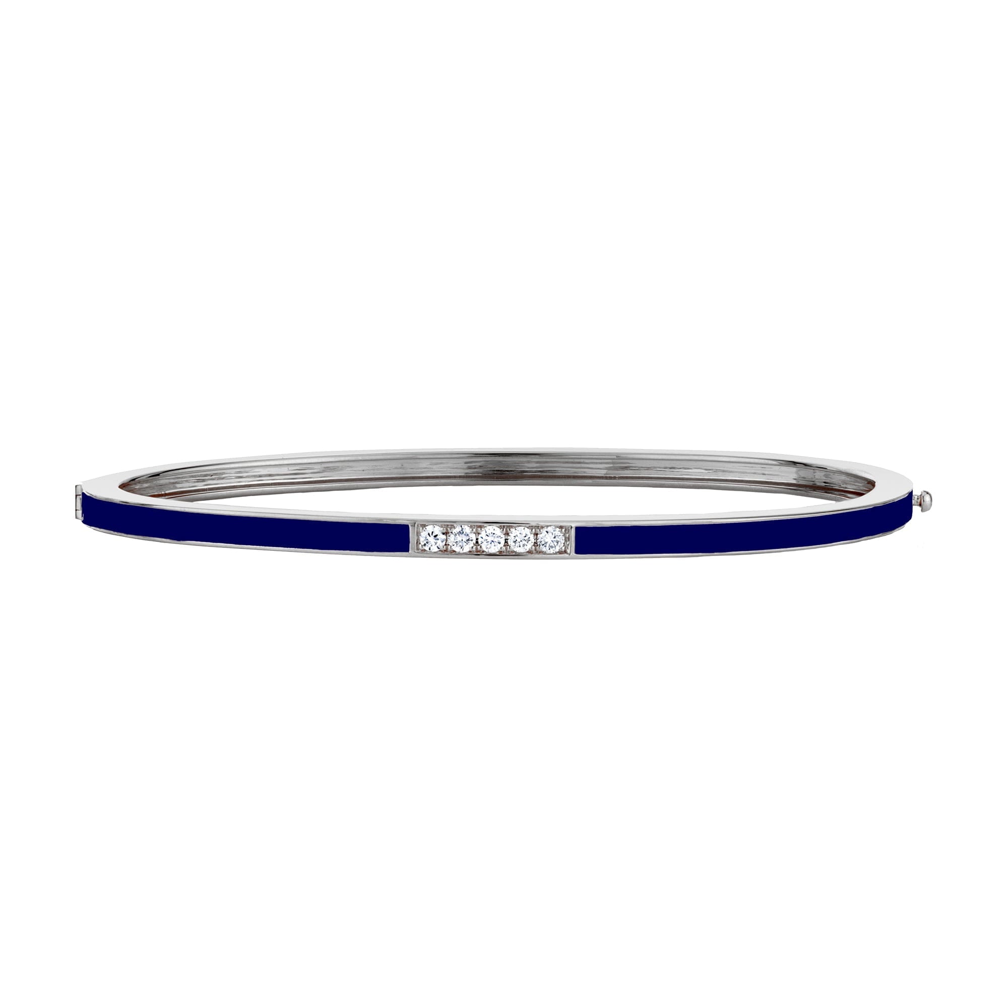 MICHAEL M Bracelet 14k White Gold / Blue / Small Chroma Pavé Stacking Bracelet BR482BL-S