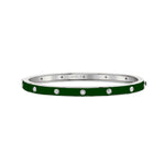 MICHAEL M Bracelet 14k White Gold / Green / Small Chroma Extruded Bezel Bangle BR485GR-S