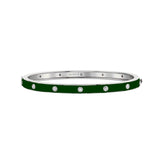 MICHAEL M Bracelet 14k White Gold / Green / Small Chroma Extruded Bezel Bangle BR485GR-S