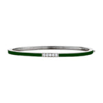 MICHAEL M Bracelet 14k White Gold / Green / Small Chroma Pavé Stacking Bracelet BR482GR-S