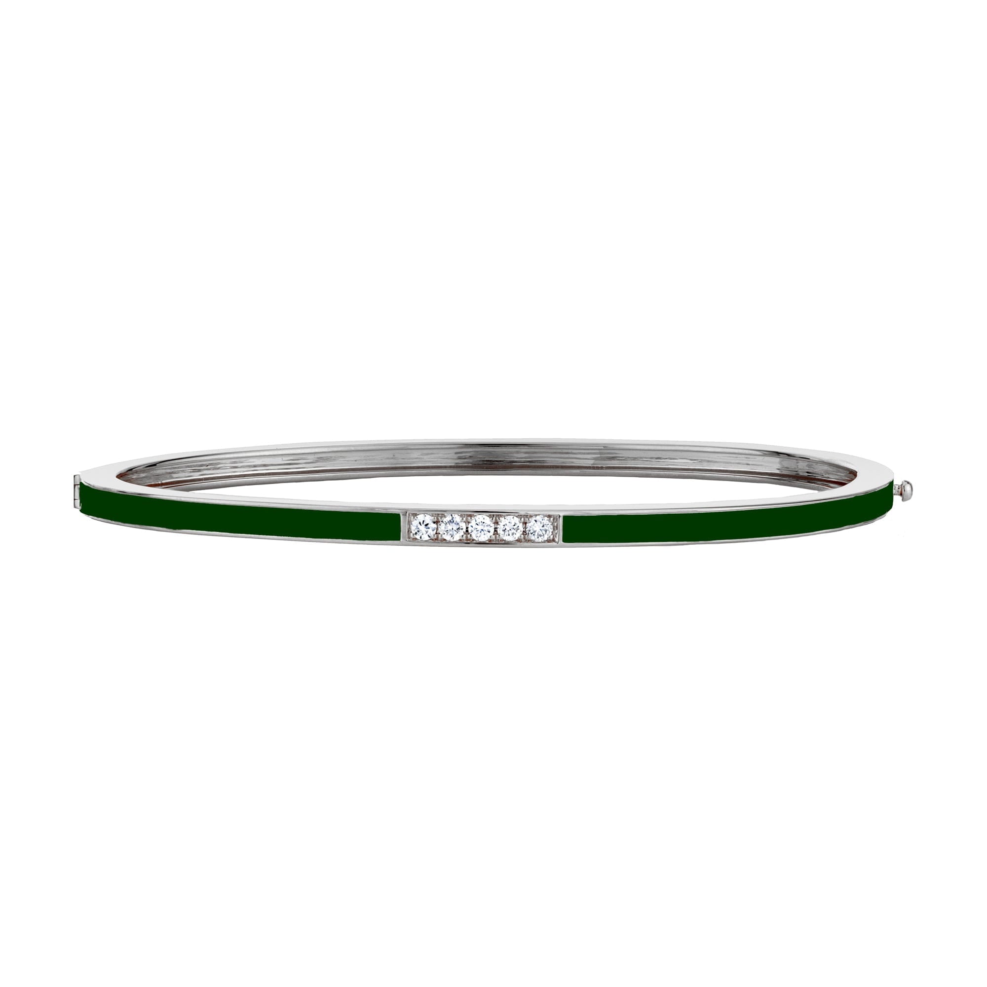 MICHAEL M Bracelet 14k White Gold / Green / Small Chroma Pavé Stacking Bracelet BR482GR-S
