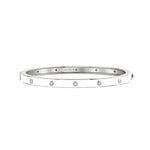 MICHAEL M Bracelet 14k White Gold / White / Small Chroma Extruded Bezel Bangle BR485WH-S